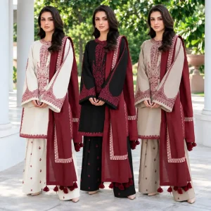 Kashmiri Embroidered Tassel Suit (3 Colors)
