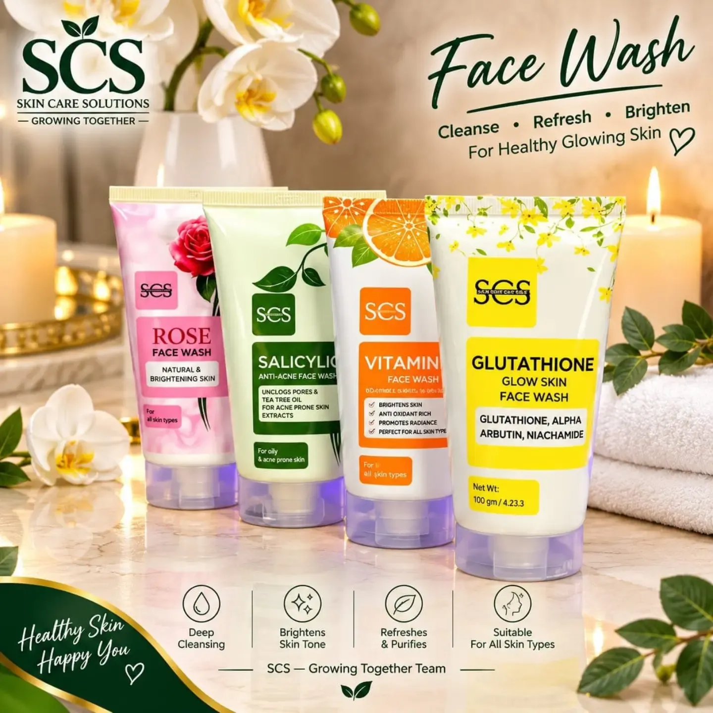 SCS Botanical Glow Face Wash (100g)